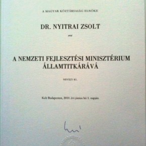Nyitrai Zsolt a Nemzeti Fejlesztési Minisztérium államtitkára lett Nyitrai Zsolt a Nemzeti Fejlesztési Minisztérium államtitkára lett